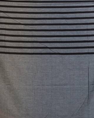 Grey hand woven cotton saree with blouse 5