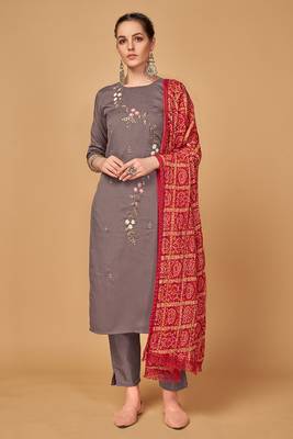 Mauve bandhej silk salwar 1