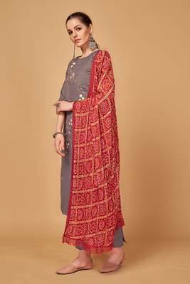 Mauve bandhej silk salwar 2