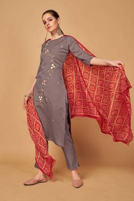 Mauve bandhej silk salwar 3