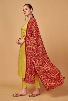 Mustard bandhej silk salwar 2