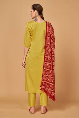 Mustard bandhej silk salwar 4