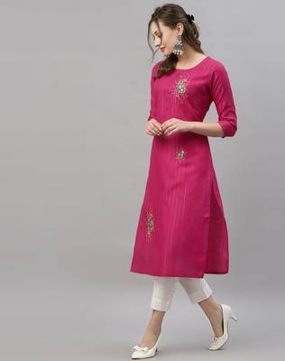 Pink embroidered silk embroidered-kurtis 4