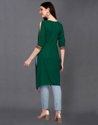 Green printed rayon ethnic-kurtis 3