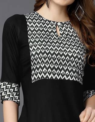 Black printed rayon ethnic-kurtis 2