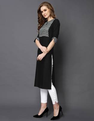 Black printed rayon ethnic-kurtis 4