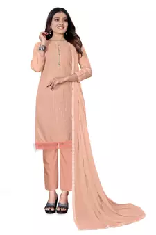 Peach embroidered cotton salwar