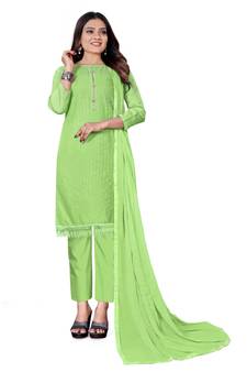 Green embroidered cotton salwar