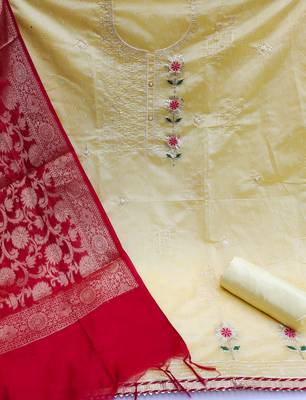 Yellow woven faux chanderi salwar 2