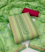 Light-green embroidered cotton salwar