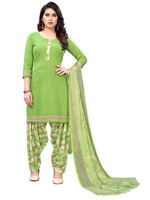 Pink printed crepe Kurta Salwar Unstitched Combo Pack of 2 4
