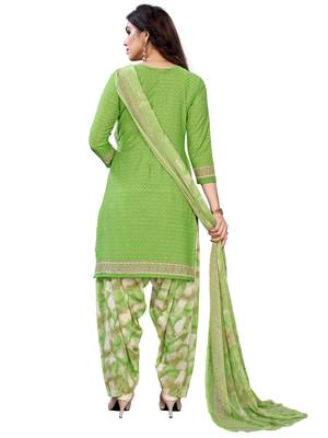 Pink printed crepe Kurta Salwar Unstitched Combo Pack of 2 5