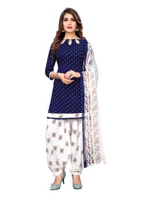 Black printed crepe Kurta Salwar Unstitched Combo Pack of 2 4
