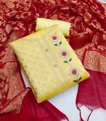 Yellow woven faux chanderi salwar