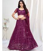 French Purple Wedding Special Gota Patti Worked Lehenga Choli