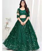 Forest Green Mehendi Special Embroidered Lehenga Choli