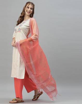 Off-white embroidered cotton embroidered-kurtis 3