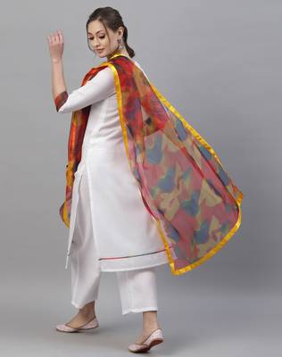 White plain organza silk-kurtis 4