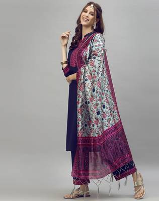 Navy-blue printed cotton cotton-kurtis 2