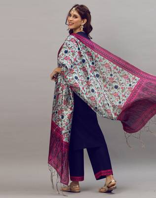 Navy-blue printed cotton cotton-kurtis 4