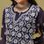 Hand Embroidered Navy Blue Georgette Lucknowi Chikankari Women Kurta With Slip