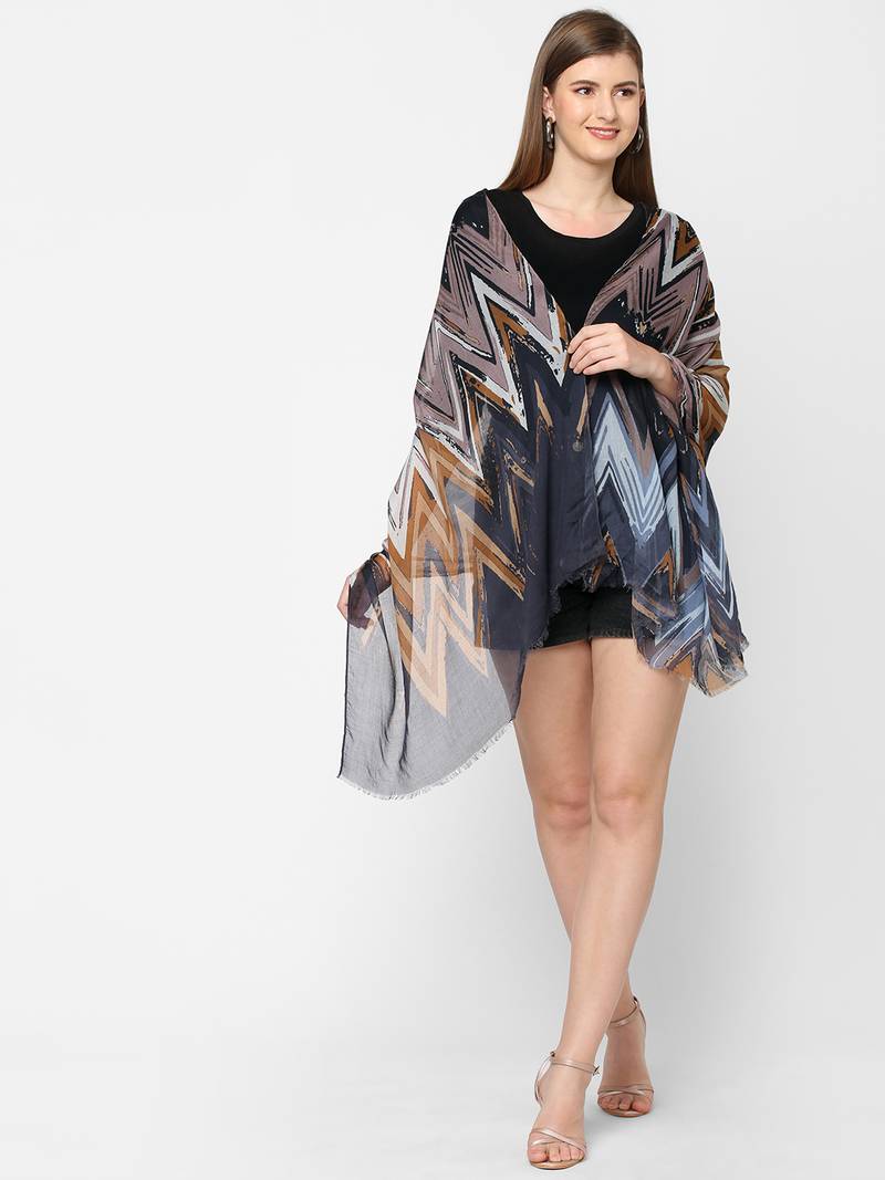 Milticolor Floral Printed Viscose Scarf