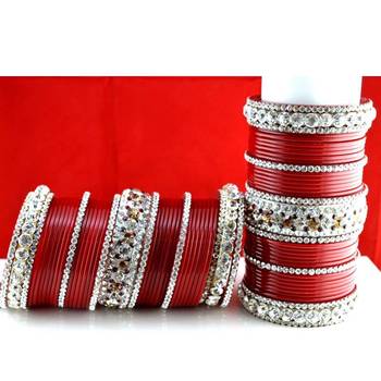 acrylic plastic panjubi suhag chura bangle stone moti with personaliz size-2.4,2.6,2.8 2