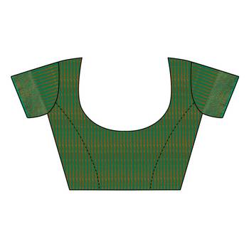 Green woven chanderi saree with blouse 5