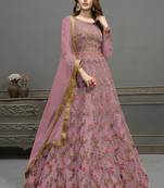 Pink embroidered net salwar