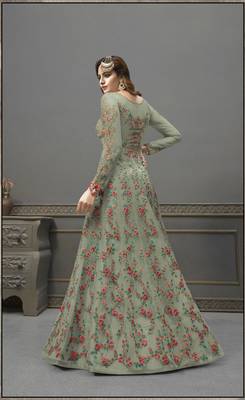 Mehendi embroidered net salwar 2
