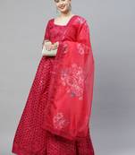 Shubhkala Deep Pink Thread With Sequins Embroidered Art Silk Bridal Lehenga Choli