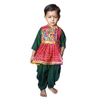 Gujarati Kedia Dhoti Dress For Boys,Kurta dress Red 1
