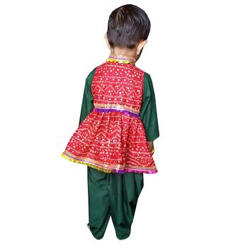 Gujarati Kedia Dhoti Dress For Boys,Kurta dress Red 2