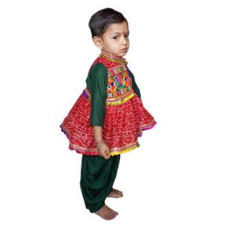 Gujarati Kedia Dhoti Dress For Boys,Kurta dress Red 3