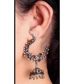 Dual tone peacock earrings