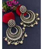 Black oxidised chandbali earrings
