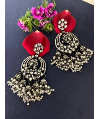Partywear Chandbali Jhumki Earrings 3
