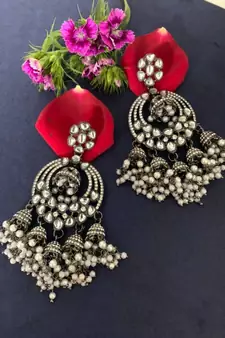 Partywear Chandbali Jhumki Earrings