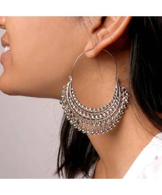Silver Chandbali Earrings 1