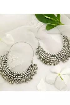 Silver Chandbali Earrings