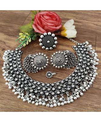 Oxidised Ghunghroo Choker Set 1