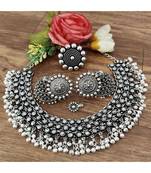 Oxidised Ghunghroo Choker Set