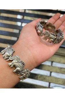 Openable Elephant Kada Hand Bracelet