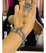 Oxidised Hand harness with adjustable ring