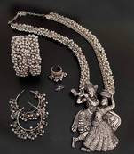 Radha krishna Oxidized Jewelry Set