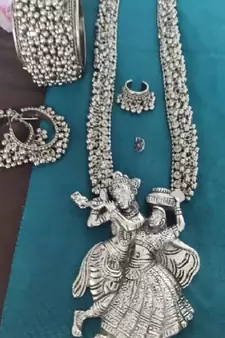 Radha krishna Oxidized Jewelry Set
