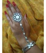 Mirror haathphool bracelet with ring