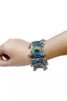 Peacock Feather Openable Bracelet