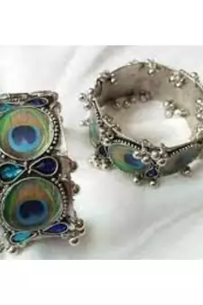 Peacock Feather Openable Bracelet