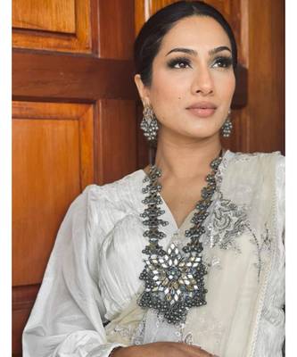 Long Mirror Necklace set With Kada 1